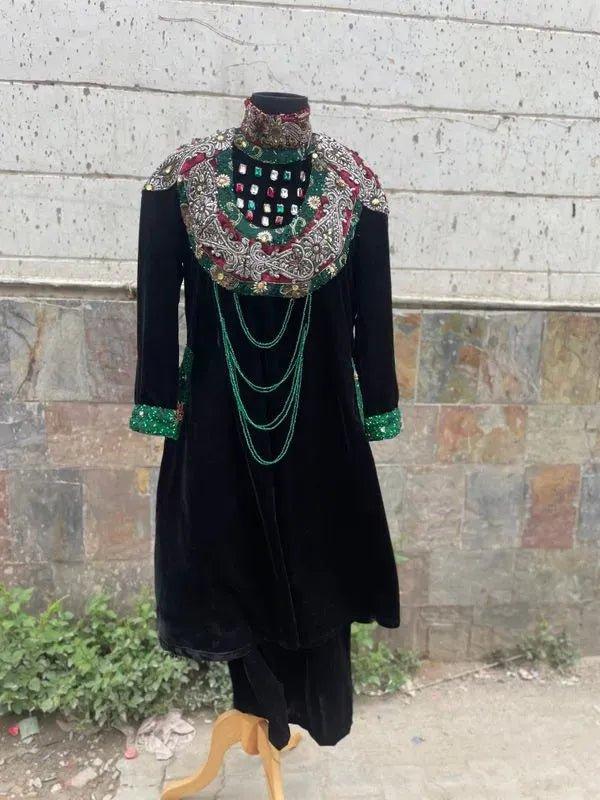 ZEVAR- Embellished velvet set - banjaratrail